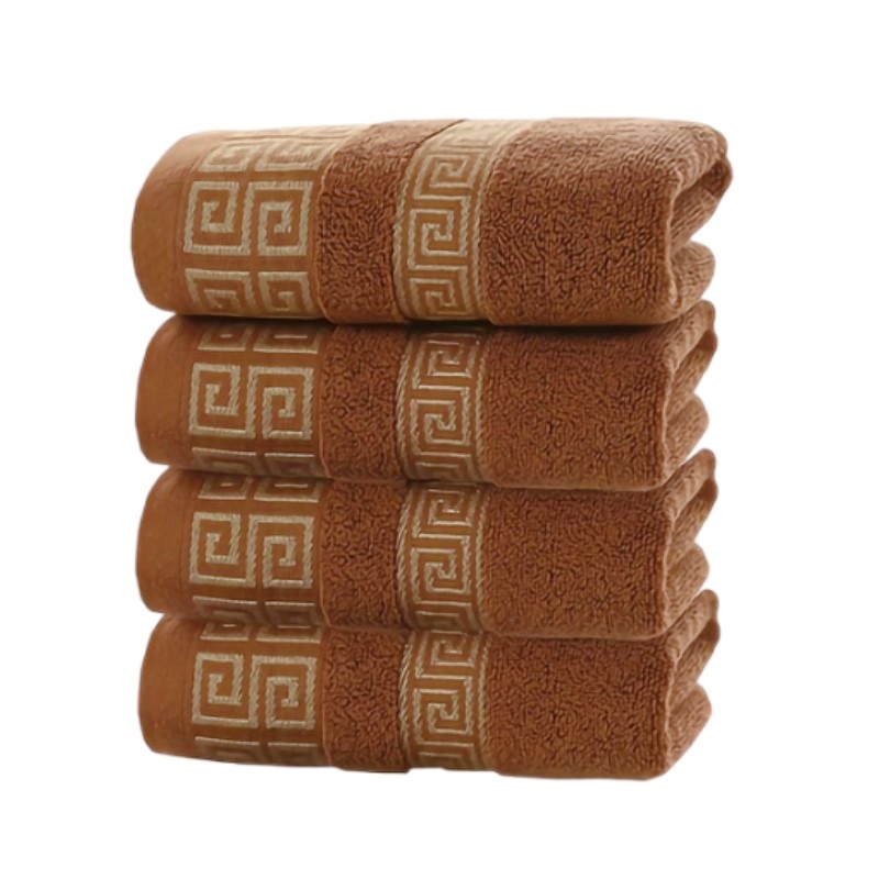 Cloth Face Mask Washable - 1/4/6pcs Brown Cotton Towels 34x74cm/70x140cm Embroidered