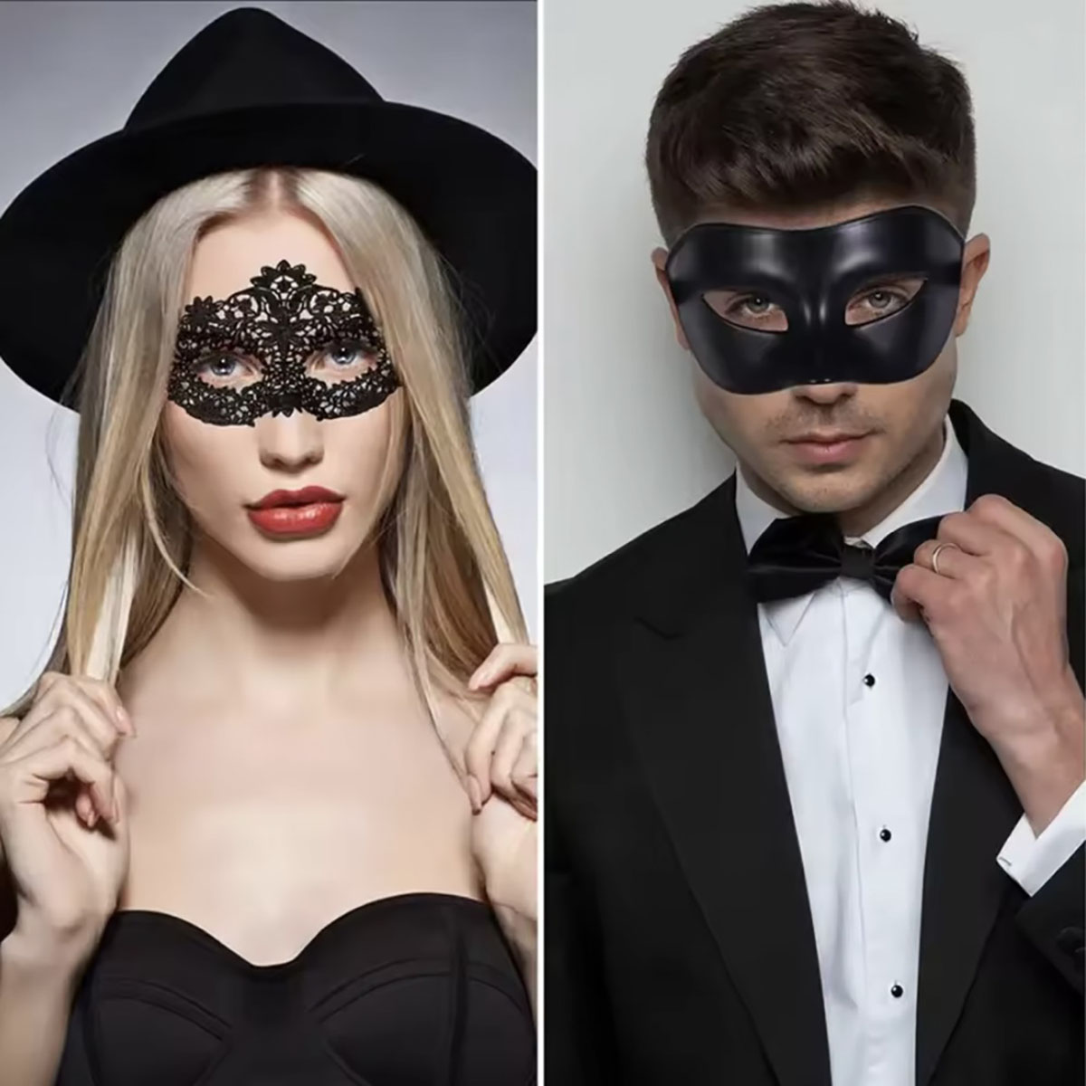 2pcs Elegant Black Lace Masque - Black Face Mask Pack 评论和价格