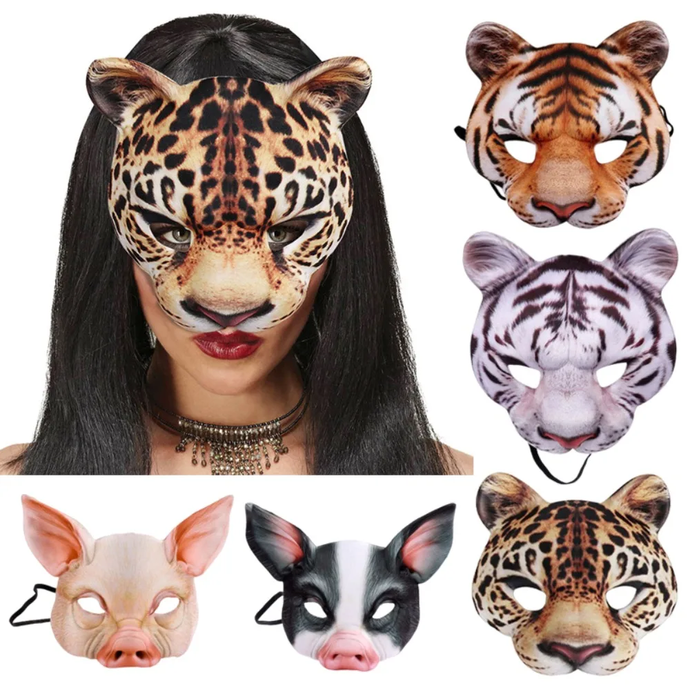 3D Animal Mask Halloween Masqu - Respirator Half Face 评论和价格