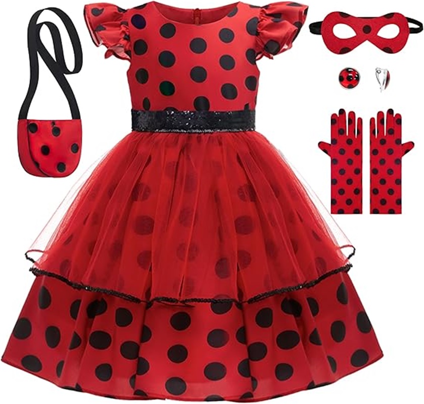 Girls Cosplay Costume Polka Do - Kids Face Mask 评论和价格
