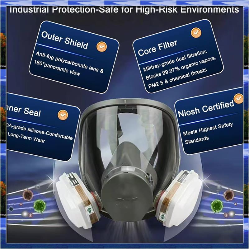 LJL Reusable Full Face Respira - Dust Mask Construction 评论和价格