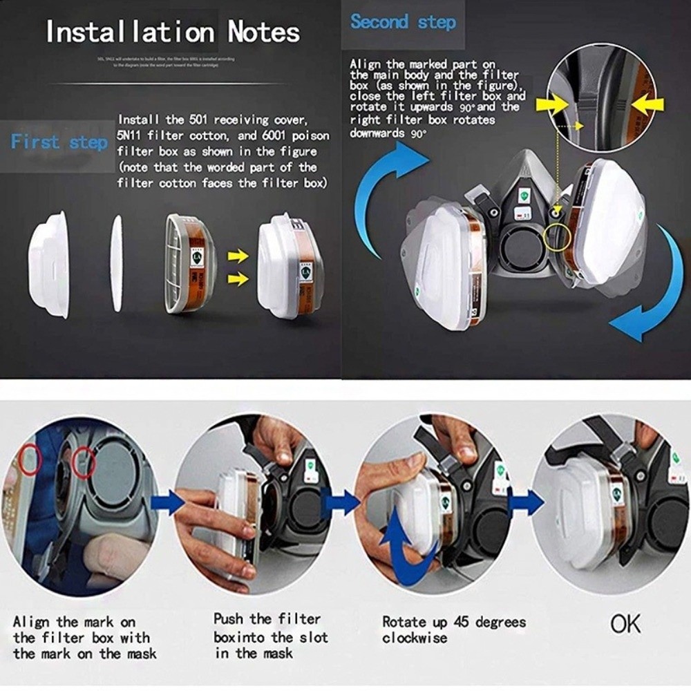 Reusable ‌Half-face Profession - Respirator Half Face 评论和价格