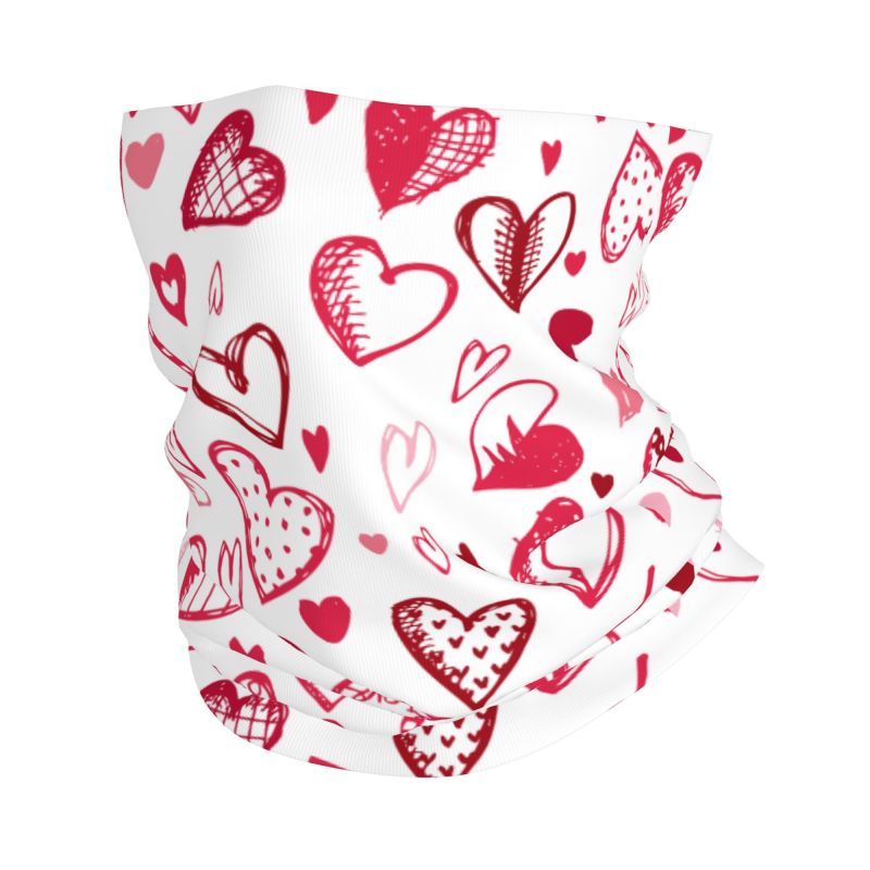Pink Red Love Hearts Bandana N - Neck Gaiter Face Cover 评论和价格