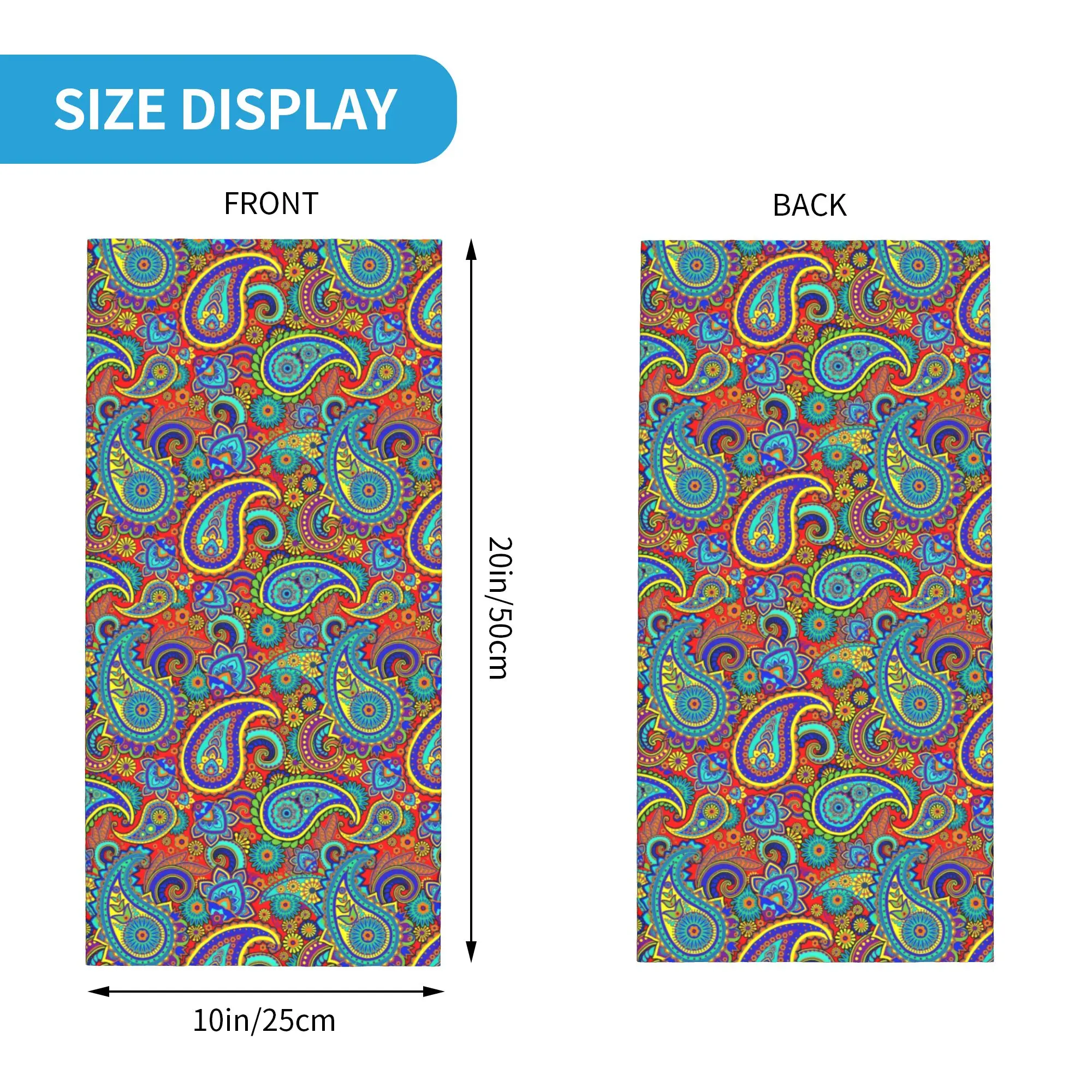Colorful Retro Paisley Pattern - Neck Gaiter Face Cover 评论和价格