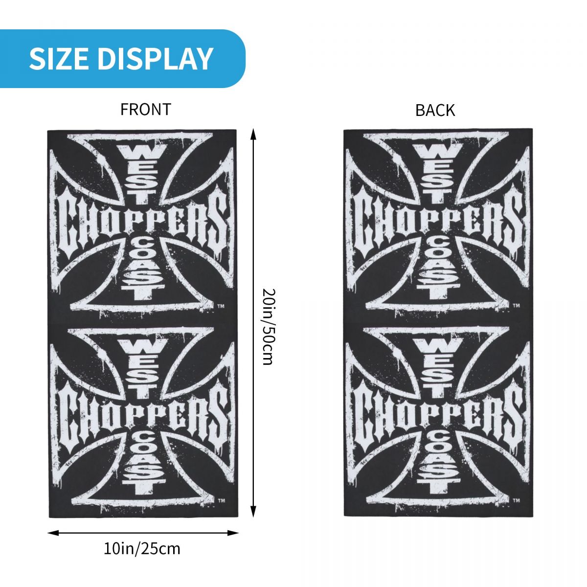 West Coast Iron Cross Choppers - Neck Gaiter Face Cover 评论和价格