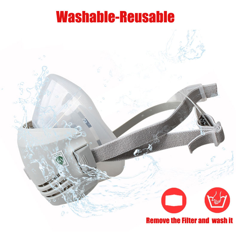 Silicone Dust-proof Gas Mask R - Respirator Half Face 评论和价格